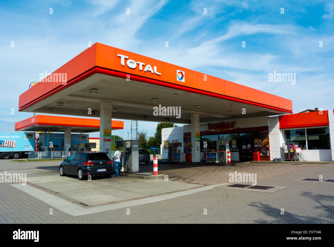 Total, gas petrol filling service station, Meissen, Saxony, Germany Stock Photo