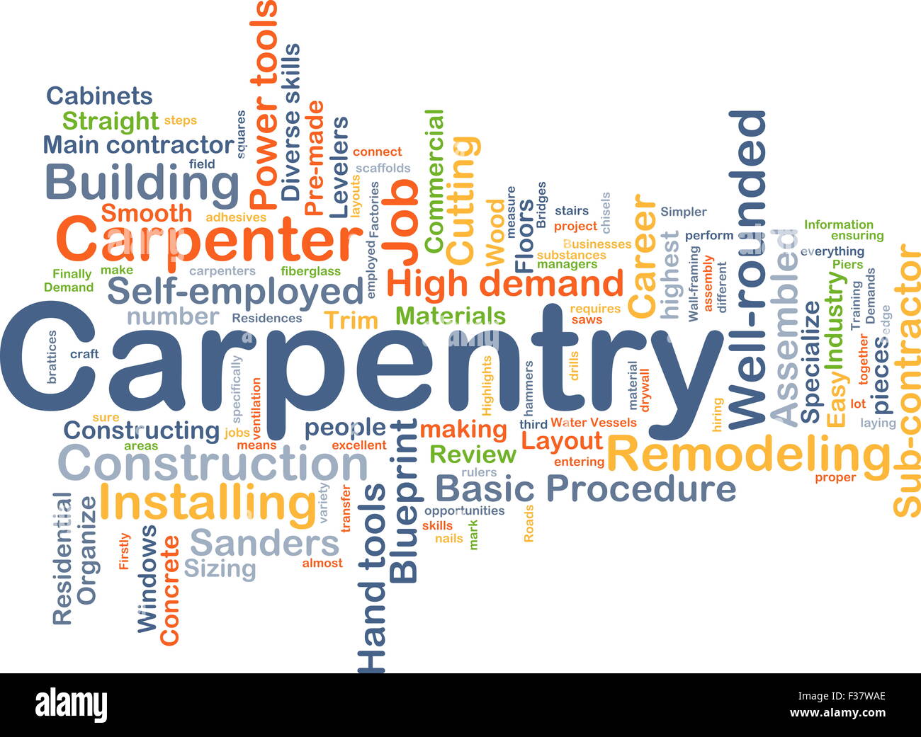 Background concept wordcloud illustration of carpentry Stock Photo Alamy