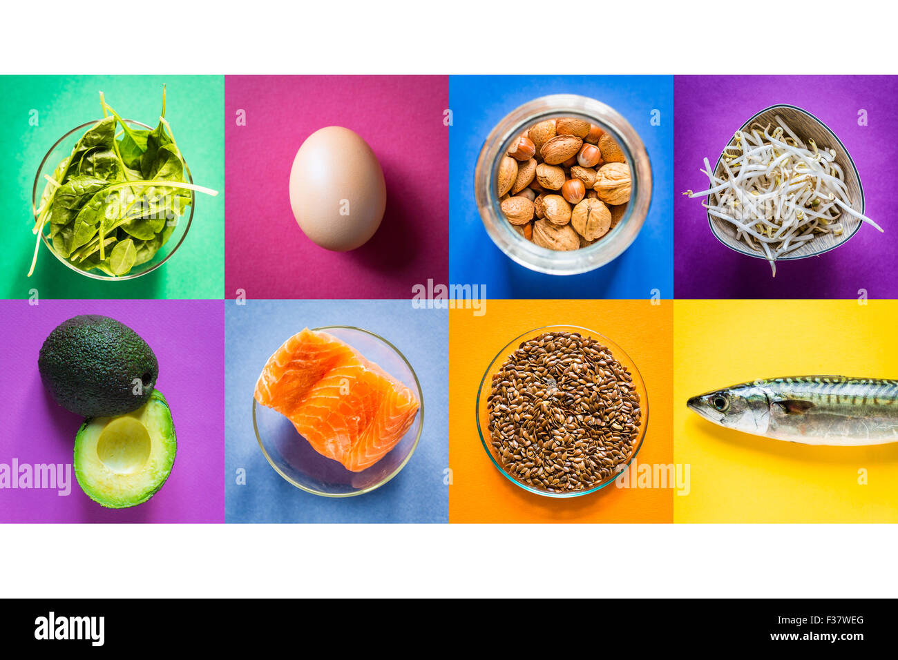Omega 3-rich foods. Stock Photo
