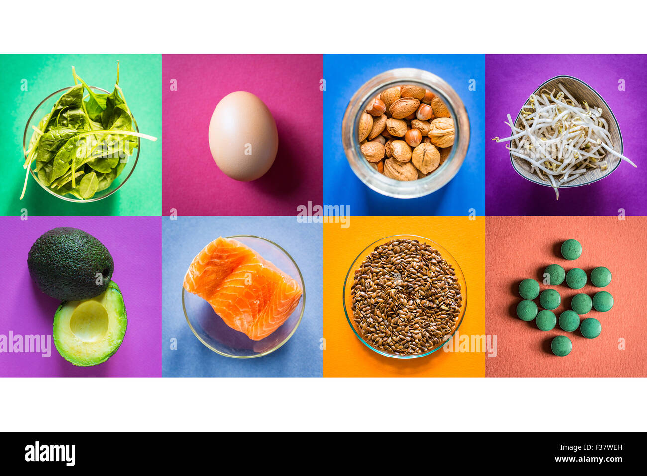 Omega 3-rich foods. Stock Photo