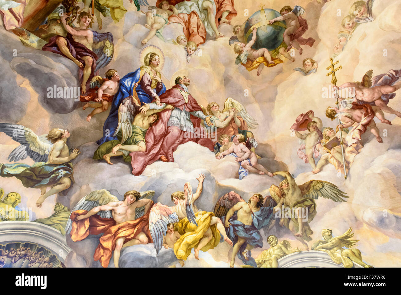 Baroque Mural of the dome of Charles church painted by Michael ...