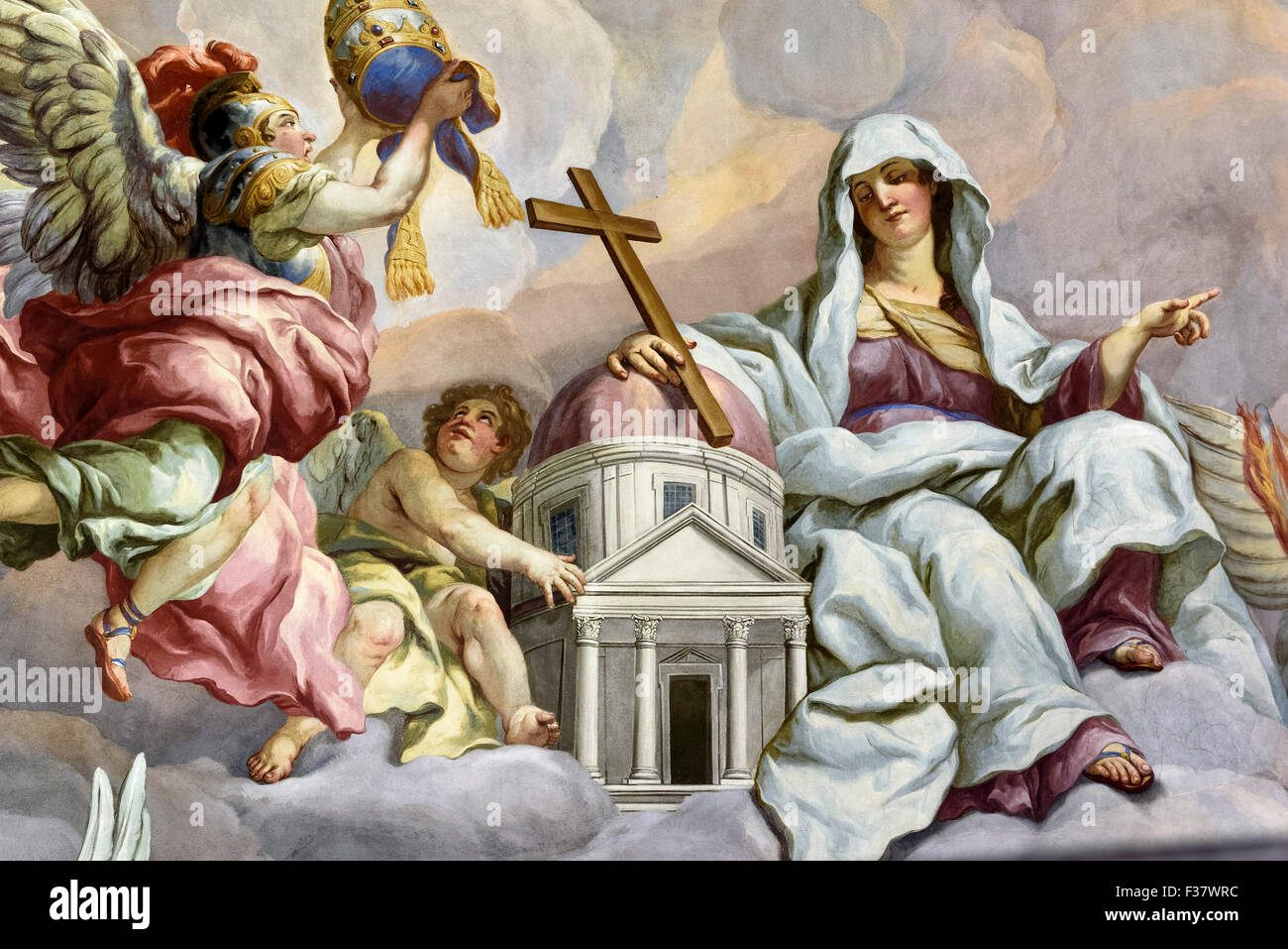 Baroque Mural of the dome of Charles church painted by Michael ...