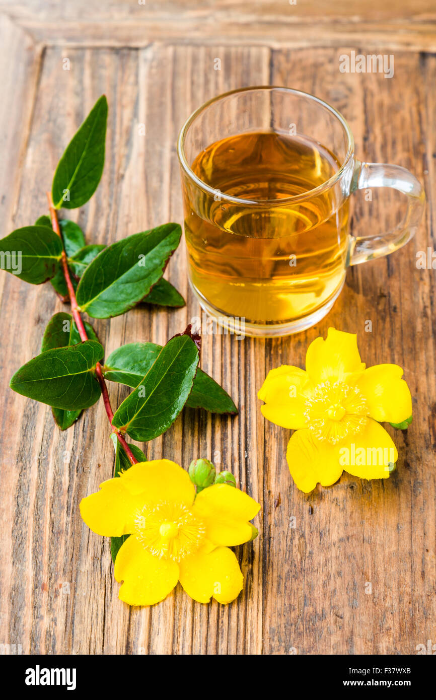 Herbal tea of St. John's wort Stock Photo Alamy