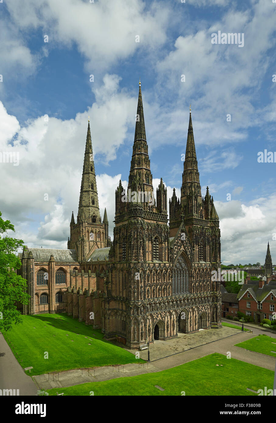 Lichfield Cathedral west front Stock Photo