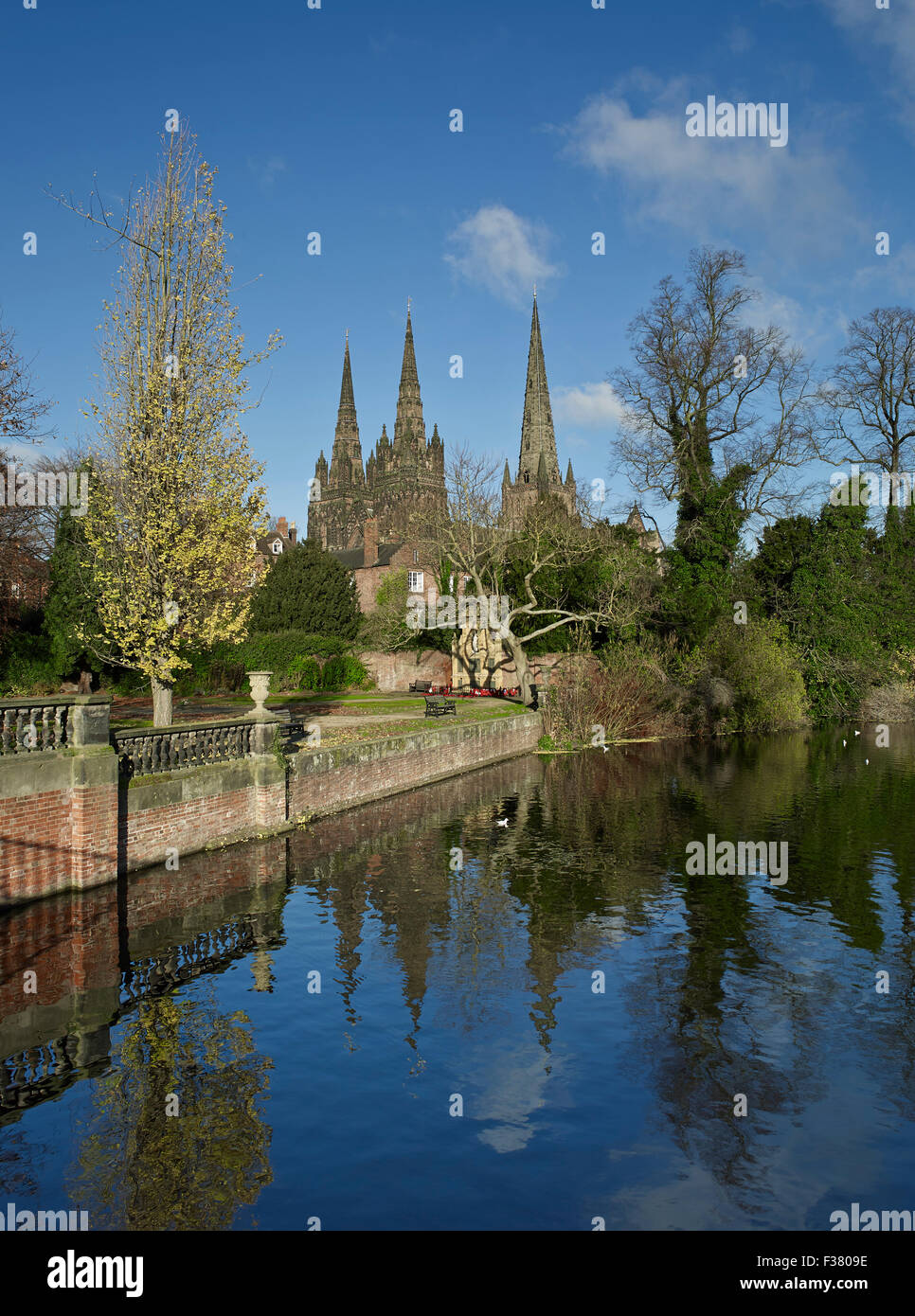 Lichfield Cathedral three spires Stock Photo