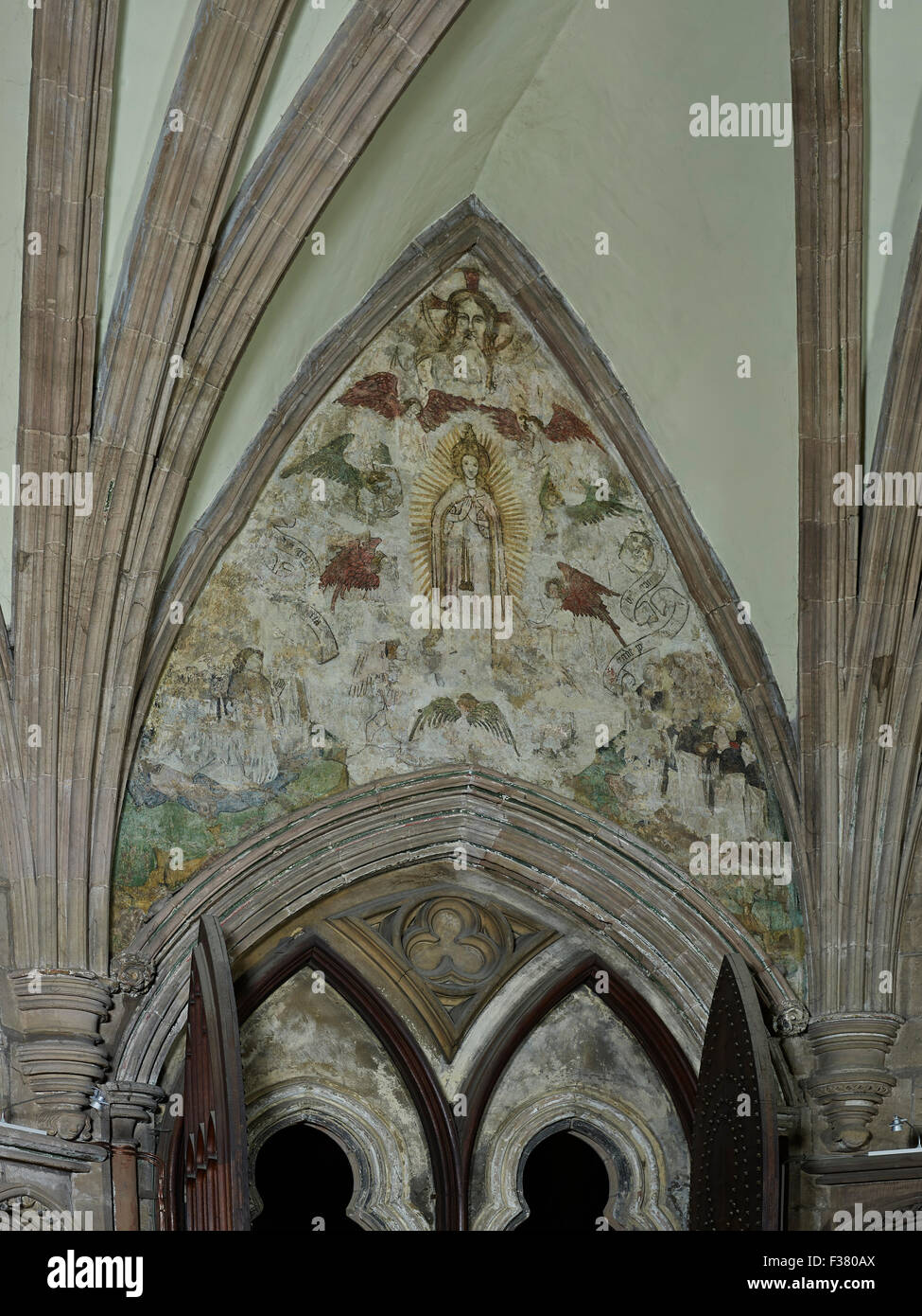 Lichfield Cathedral, Chapter House wall painting Stock Photo