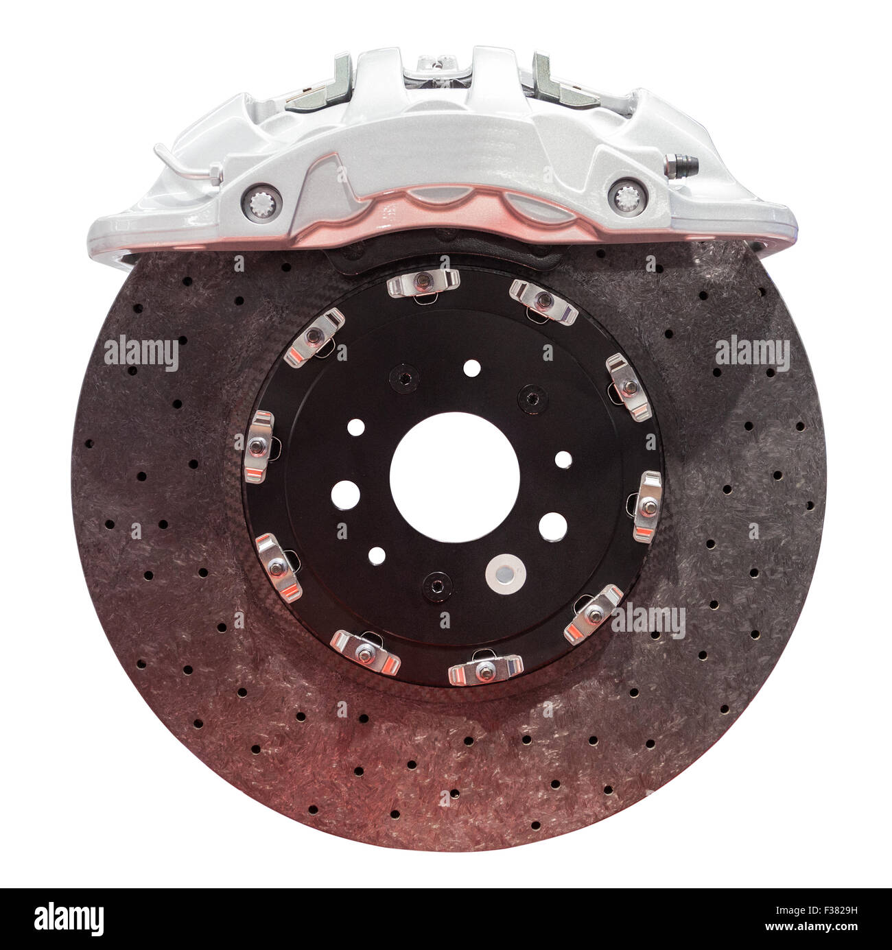 Carbon ceramic brake for high perfomance automobiles Stock Photo