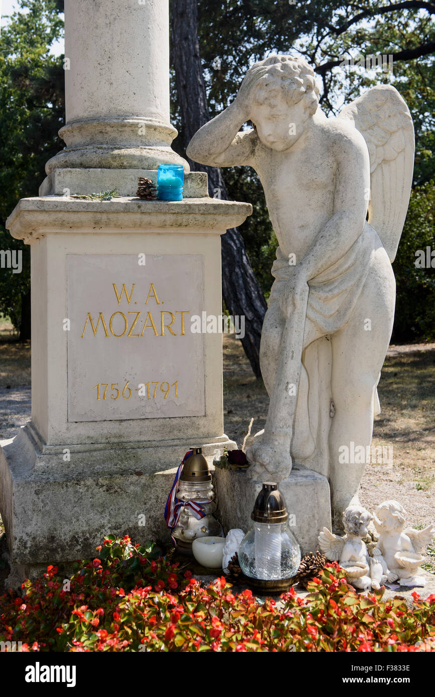 Cemetery St. Marx, tomb of Mozart, Vienna, Austria Stock Photo