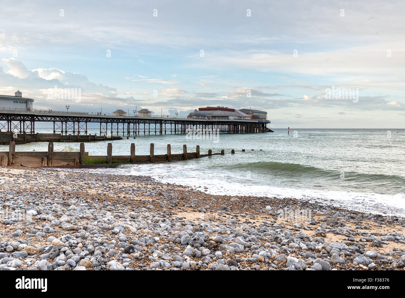 Evening at Cromer Pier on the north coast of Norfolk Stock Photo
