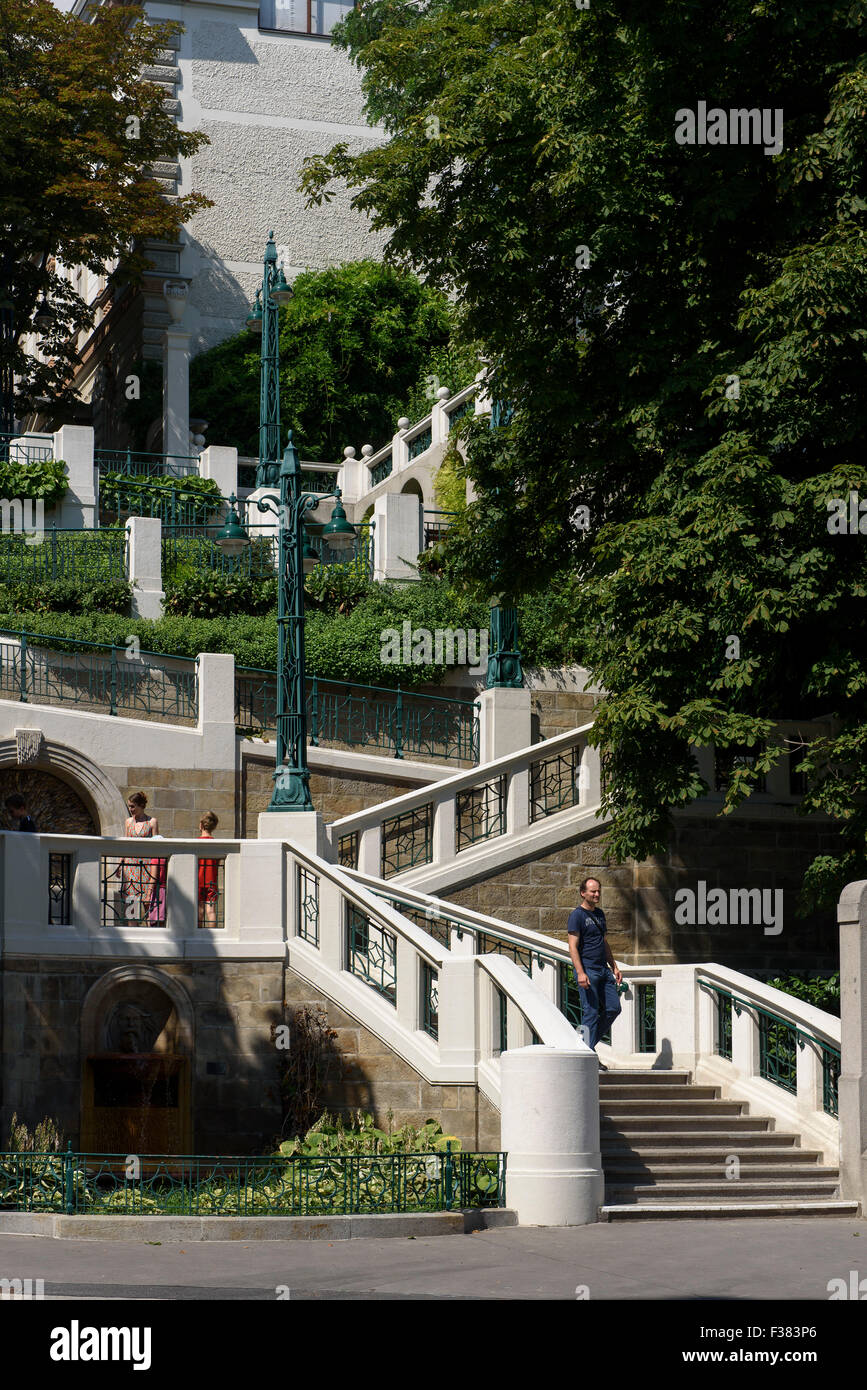 Art nouveau stairway Strudelhofstiege, Vienna, Austria, world heritage ...