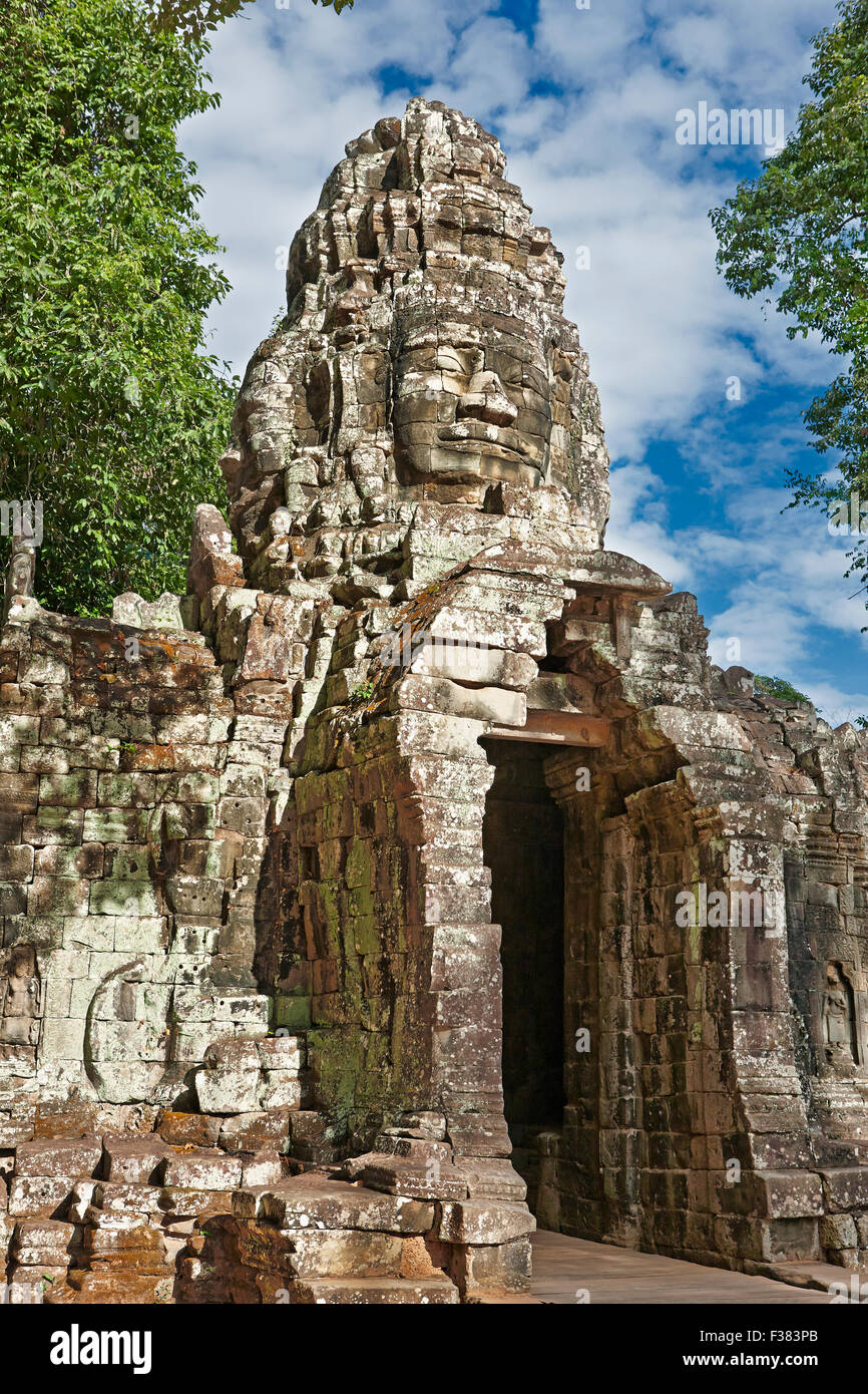 Banteay Kdei temple entrance gate. Angkor Archaeological Park, Siem Reap Province, Cambodia. Stock Photo