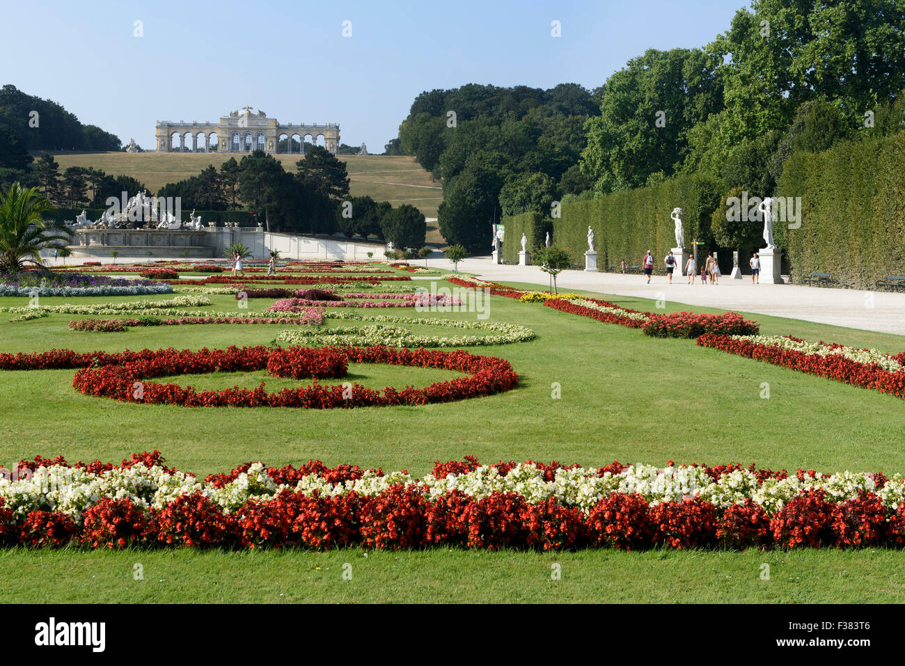 Park and Gloriette late Baroque summerresidence Schloss Schönbrunn, Vienna, Austria, world heritage Stock Photo
