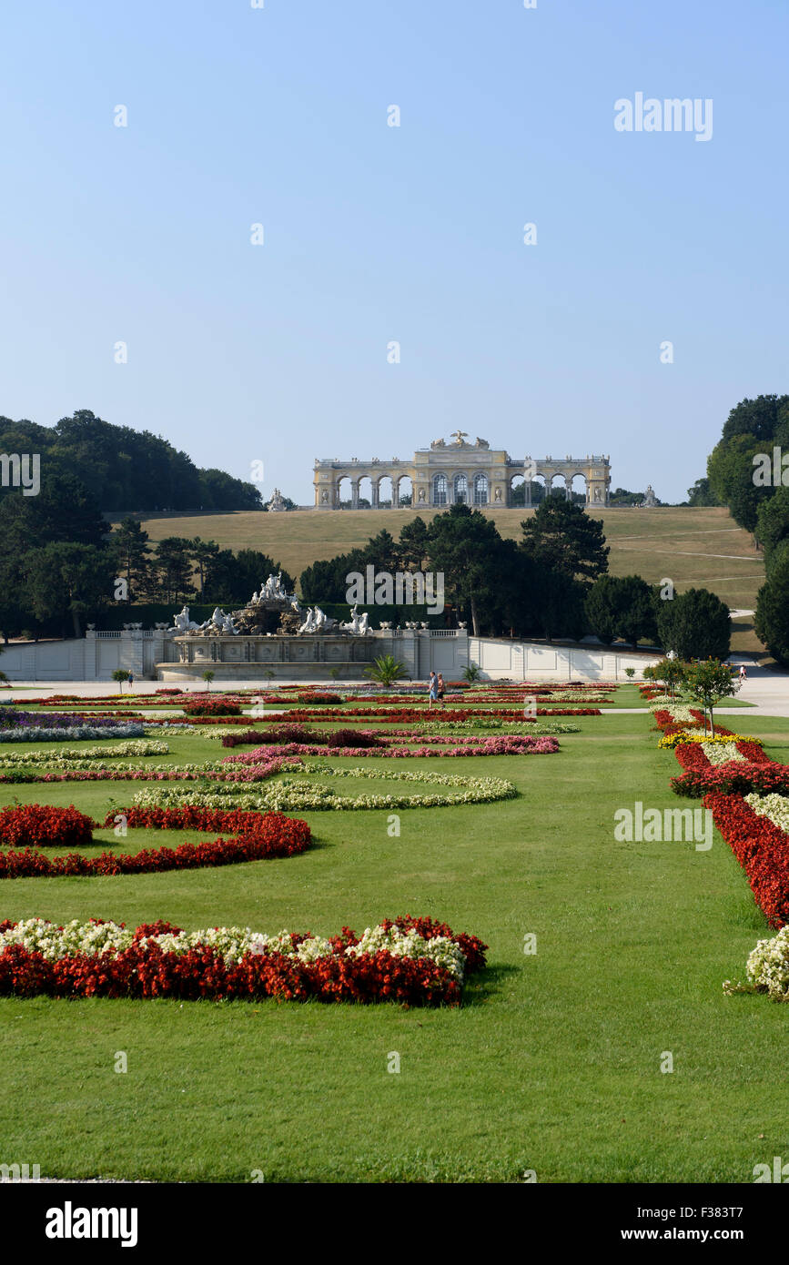 Park and Gloriette late Baroque summerresidence Schloss Schönbrunn, Vienna, Austria, world heritage Stock Photo