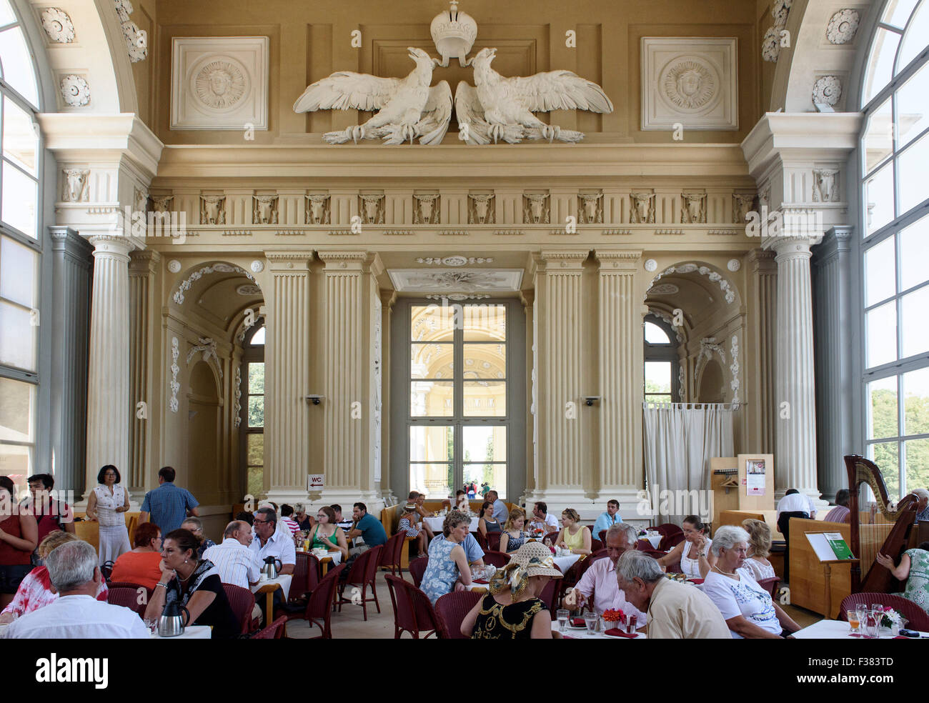 Café in Gloriette,  late Baroque summerresidence Schloss Schönbrunn, Vienna, Austria, world heritage Stock Photo