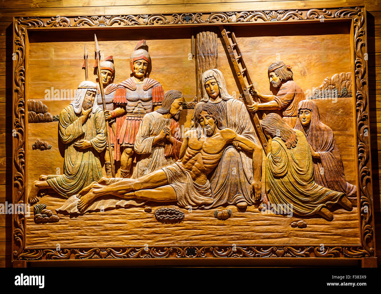 Jesus Wood Carving Stock Photo Alamy