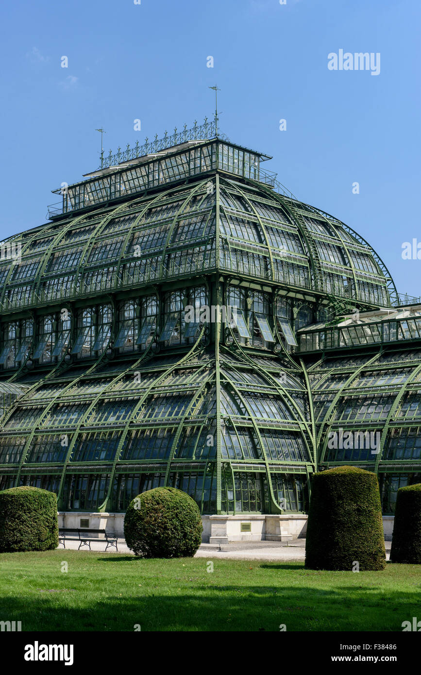 palm house in summerresidence Schloss Schönbrunn, Vienna, Austria, world heritage Stock Photo