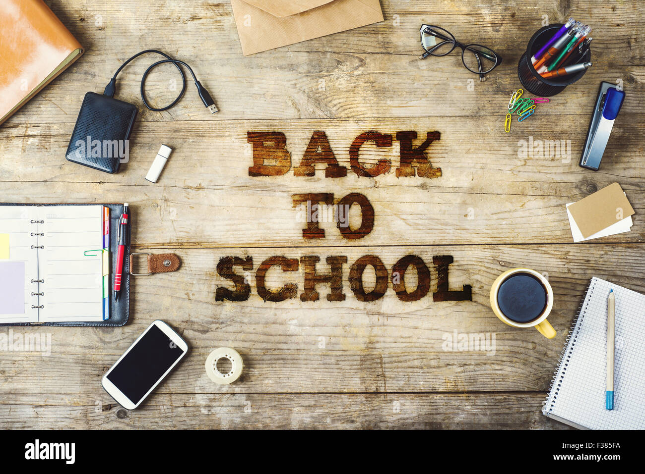 Back to school composition Stock Photo