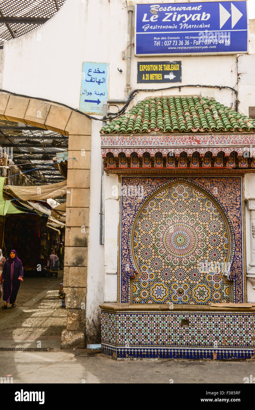 Street scene in the medina of Rabat, Morocco Stock Photo