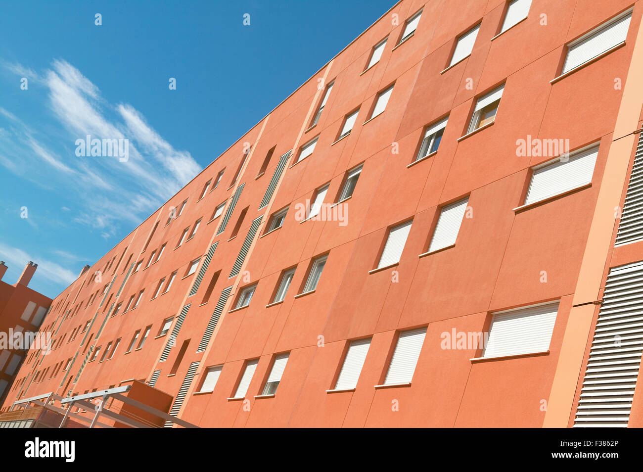 Facade of a new residential building against blue sky Stock Photo - Alamy