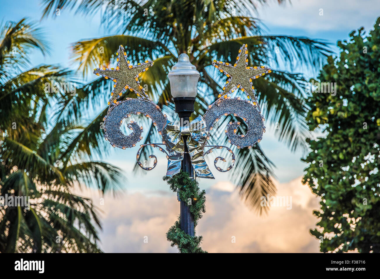 Florida miami beach christmas decoration hires stock photography and