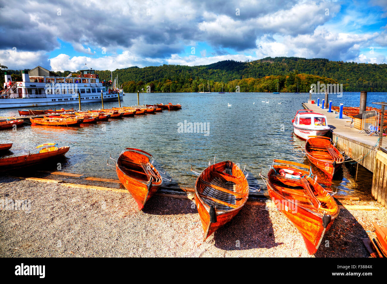 Lake Windermere rowing boats tourist trips Cumbria UK England
