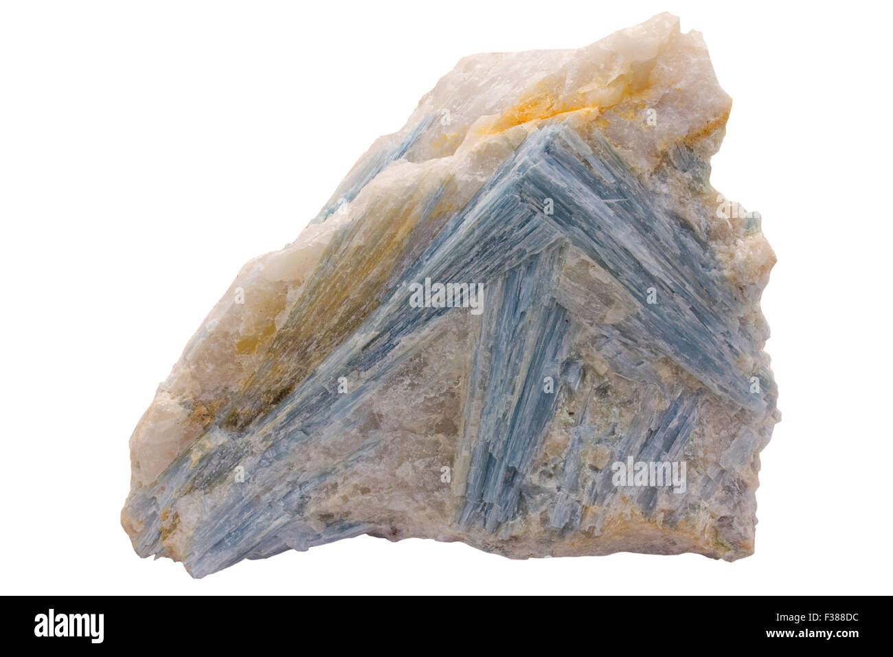 Kyanite in quartz Stock Photo