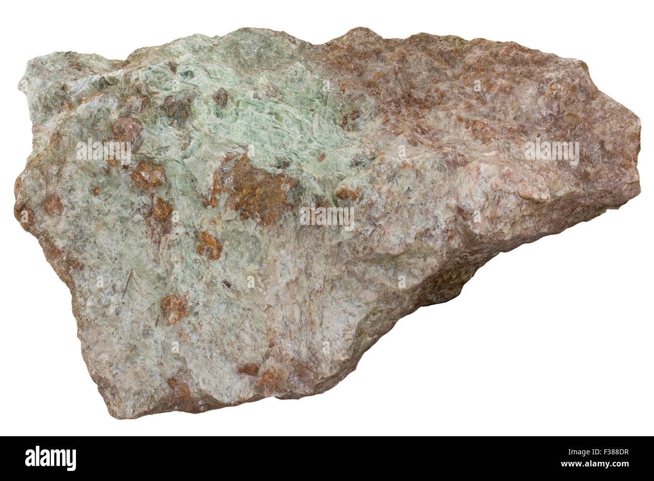 Sericite schist with andalusite (brown) Stock Photo