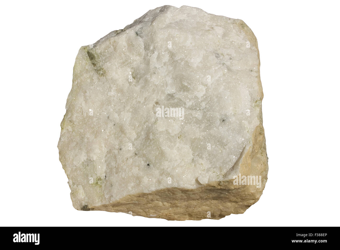 Carbonatite with apatite (green) Stock Photo