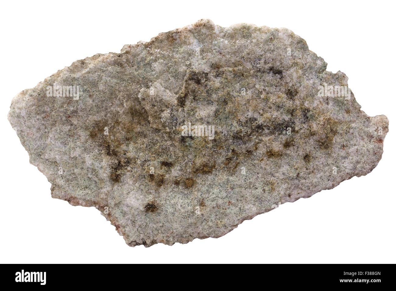 Nepheline-rich rock with cancrinite and apatite Stock Photo
