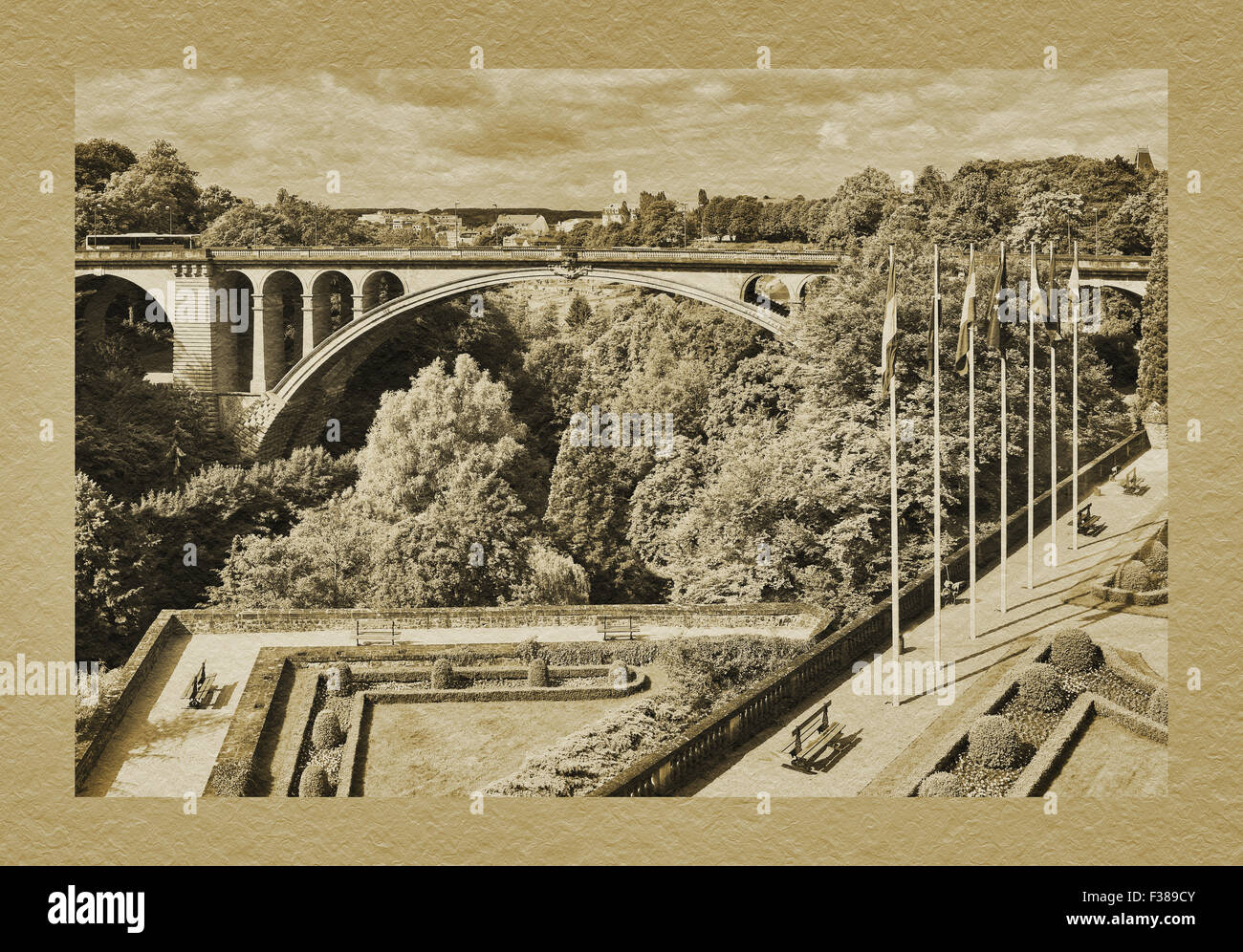 The Adolphe bridge was built 1899 to 1903, Grand Duchy of Luxembourg, Europe Stock Photo