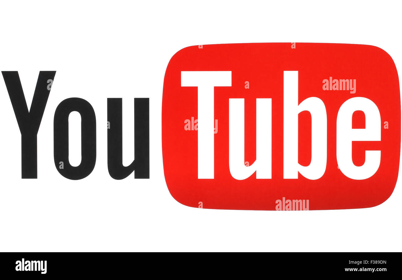 KIEV, UKRAINE - MAY 26, 2015: YouTube logotype printed on paper. YouTube is a video-sharing website. Stock Photo