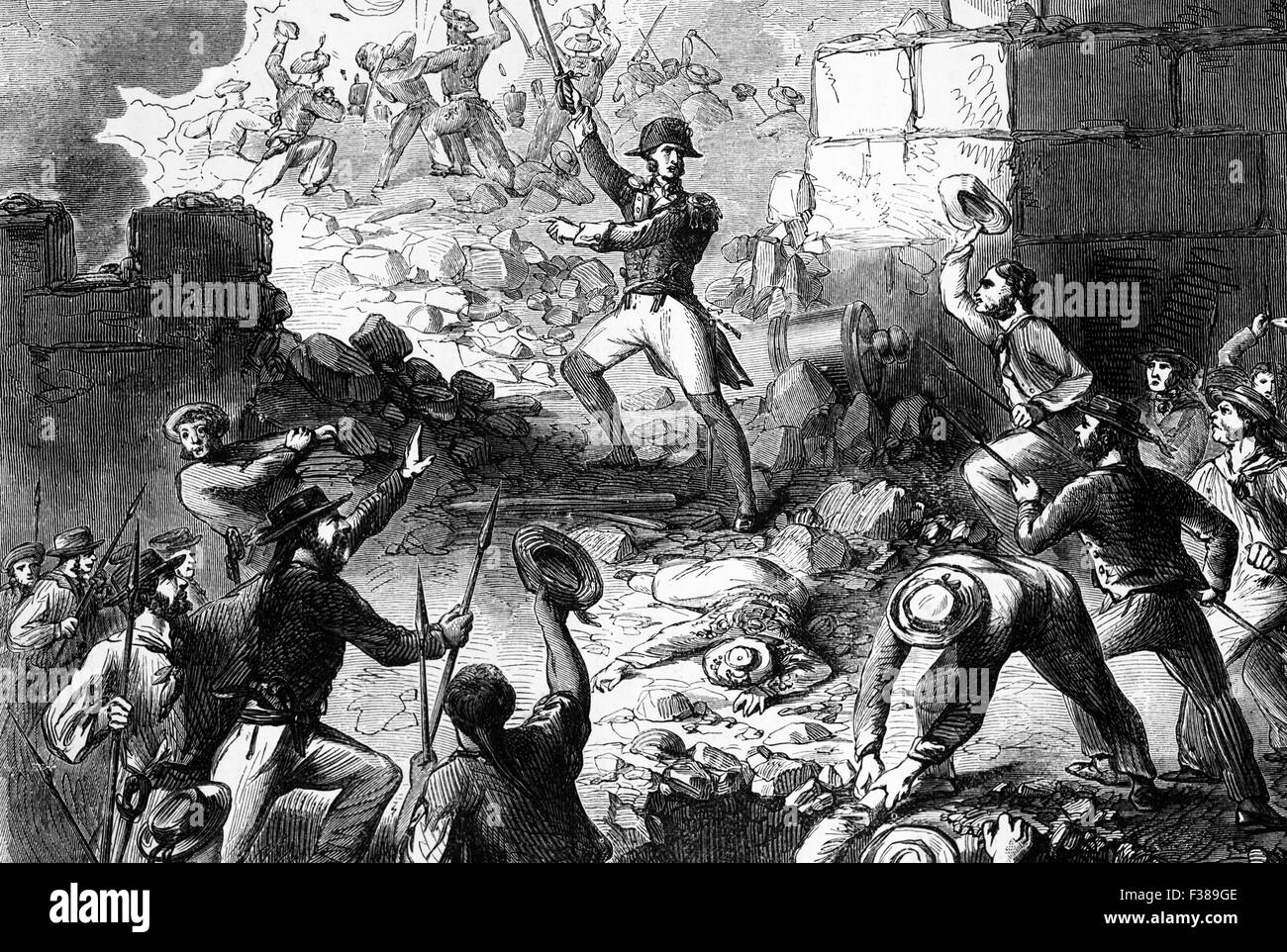 Sir Sydney Smith at the Siege of Acre in 1799. It was an unsuccessful French siege of the Ottoman-defended, walled city of Acre (now Akko in modern Israel) and was the turning point of Napoleon's invasion of Egypt and Syria. Stock Photo