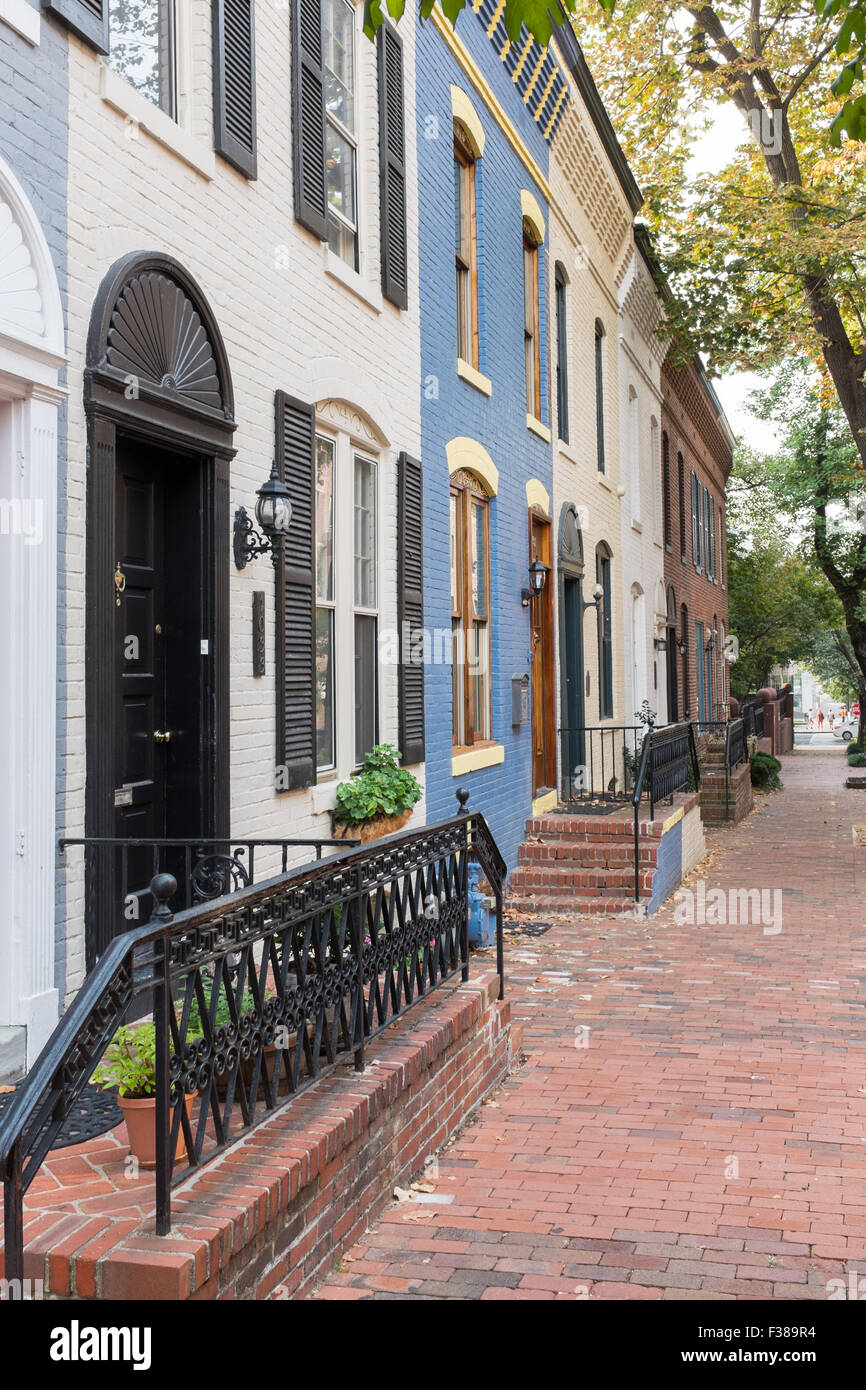 Row of townhouses in Washington DC Stock Photo Alamy