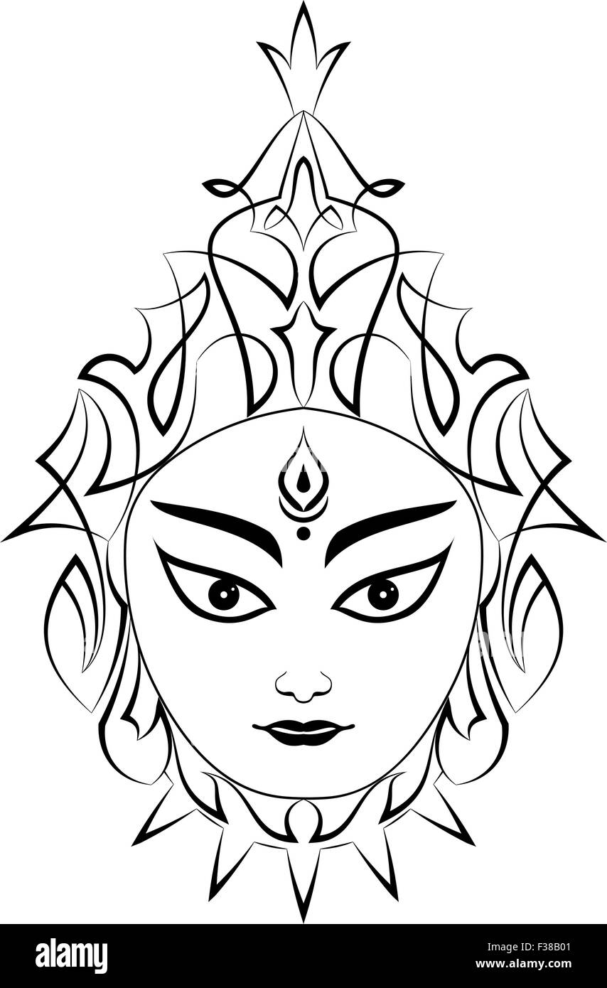 Durga Goddess of Power Vector Art Stock Vector