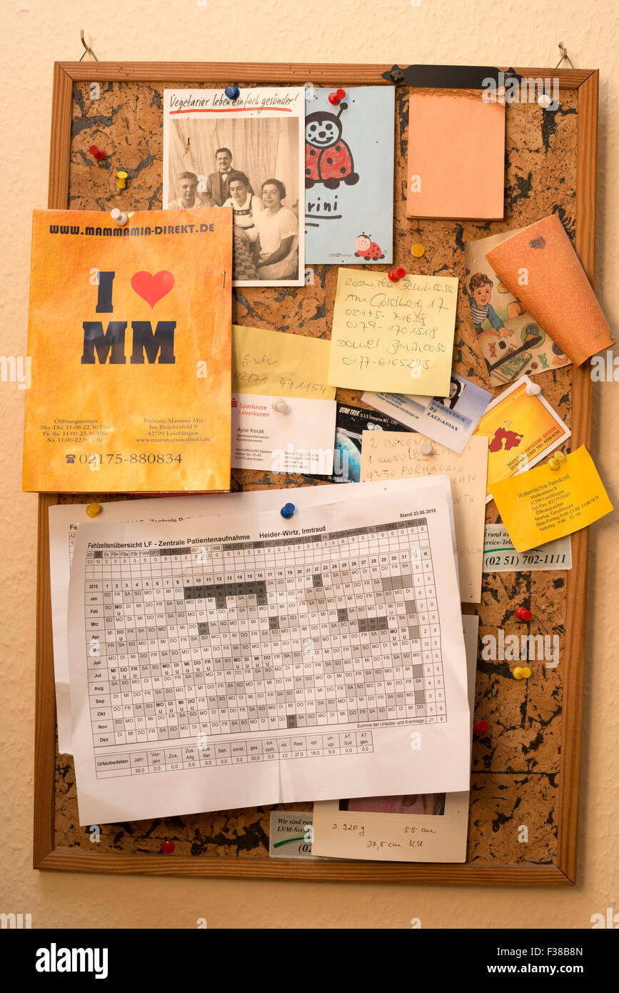 pix Kitchen Notice Board https www alamy com stock photo noticeboard in kitchen of a german home 88080293 html