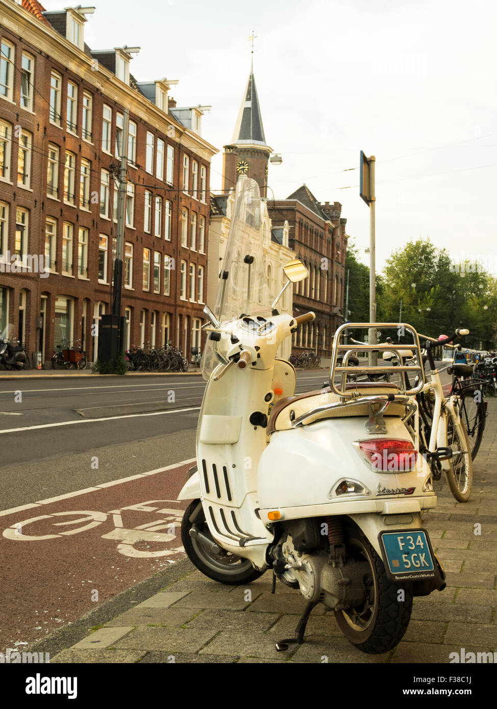A moped on the street in Amsterdam, the Netherlands Stock Photo - Alamy