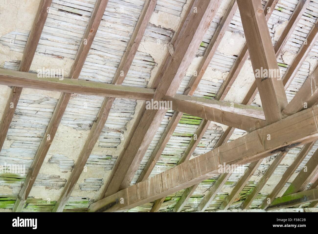 Lath And Plaster Wooden Roof Interior Stock Photo 88080899 Alamy