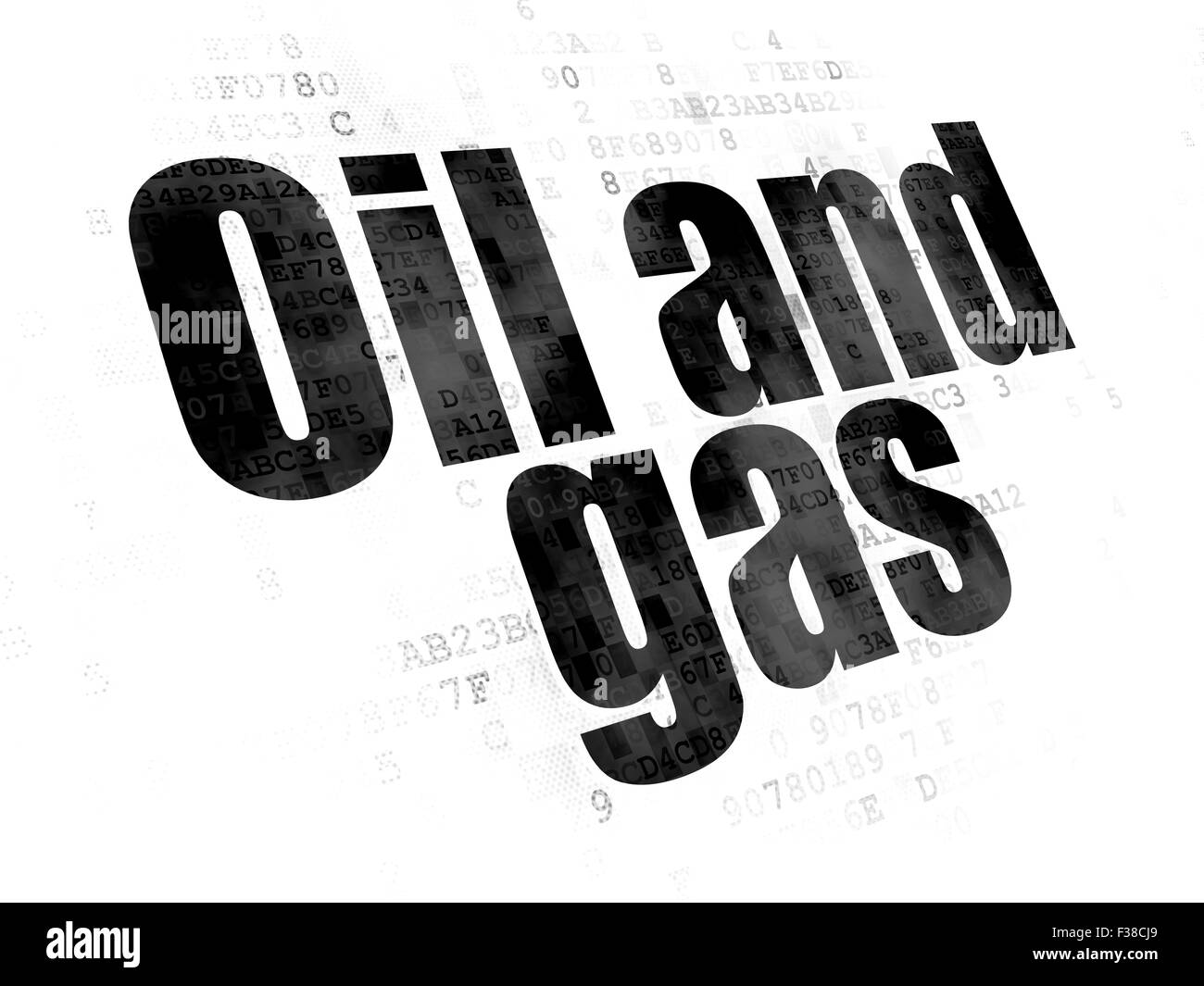 Manufacuring concept: Oil and Gas on Digital background Stock Photo