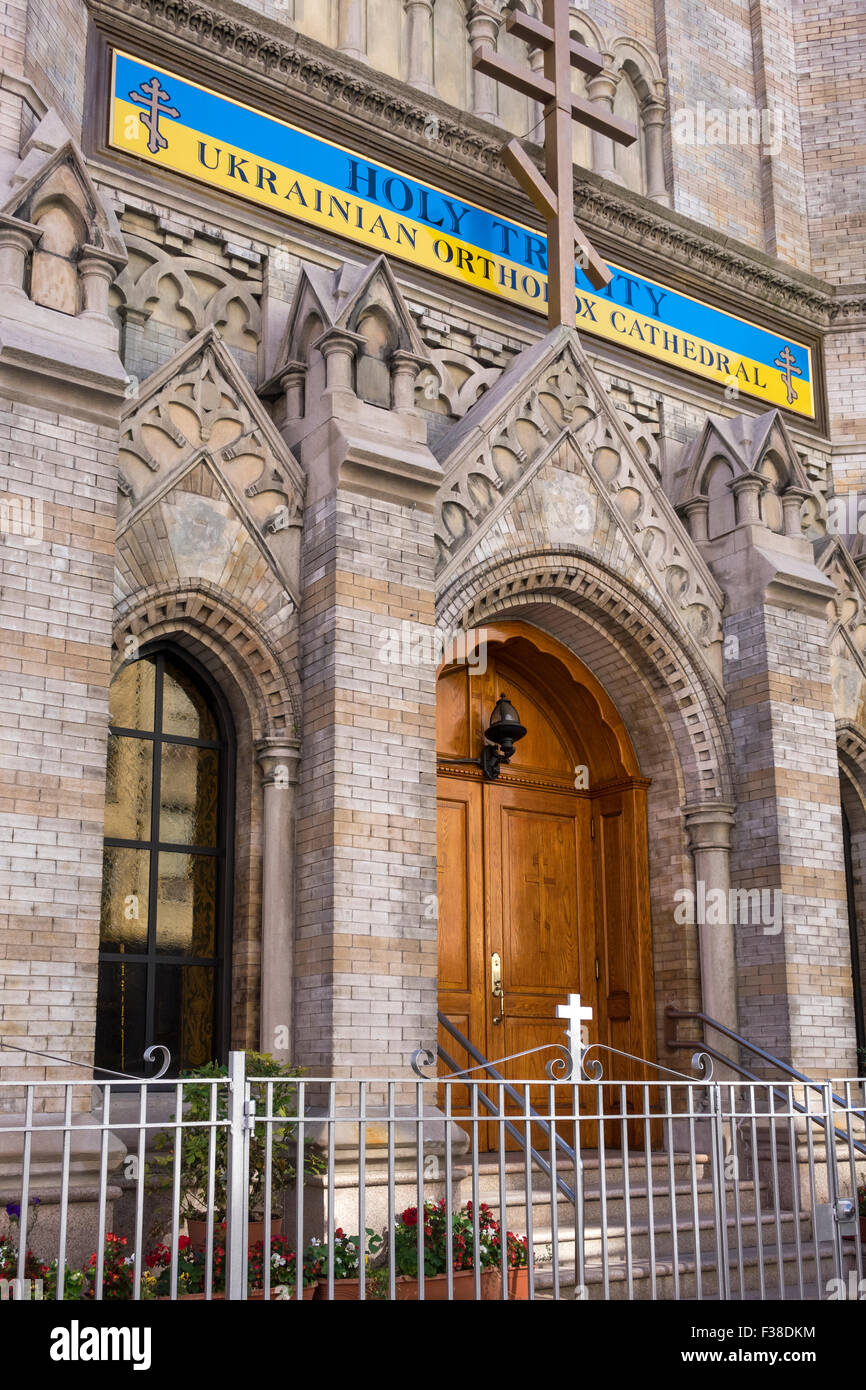 Ukrainian Orthodox Cathedral (Church) on Broom Street in Little Italy in New York City Stock Photo
