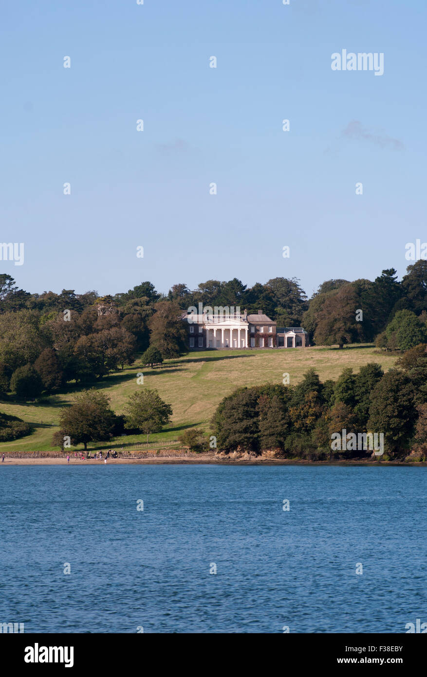 Trelissick House Overlooking The River Fal Cornwall UK Stock Photo