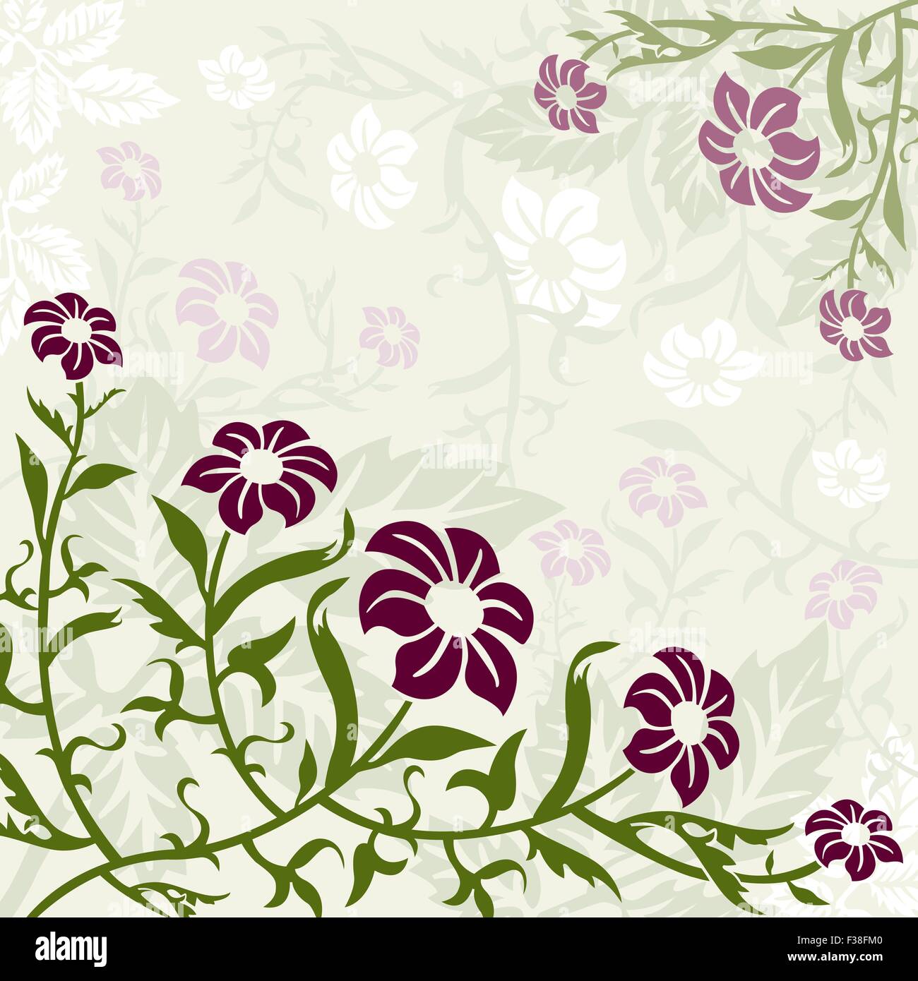 Green and Purple Floral Background Stock Vector Image & Art - Alamy
