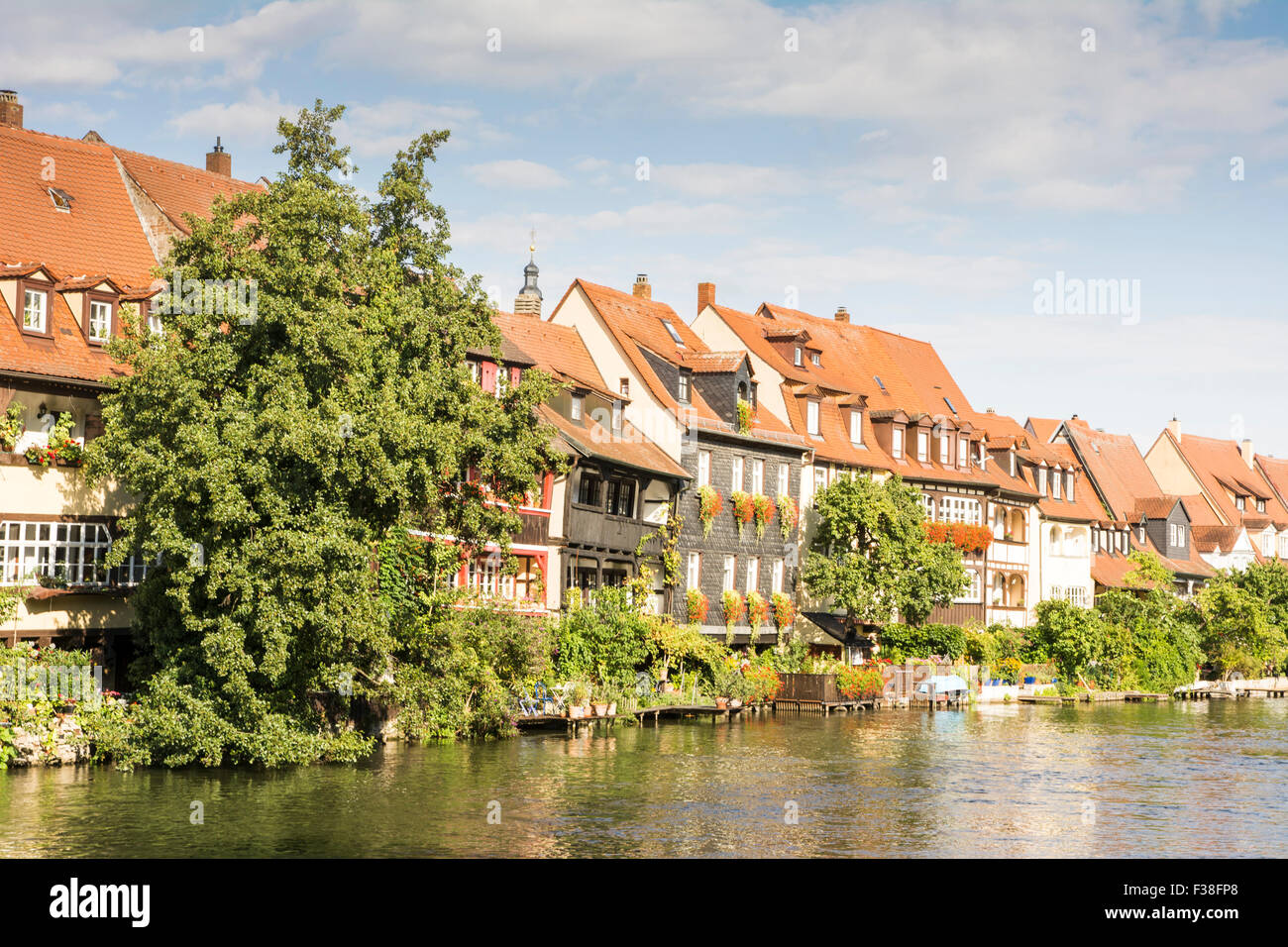 Fishermen's houses from the 19th century in Klein-Venedig (Little Venice) in Bamberg. Stock Photo