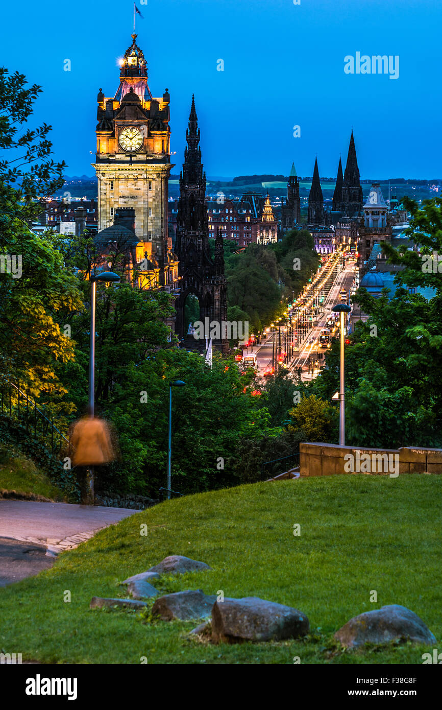 Night view over Edinburgh Stock Photo
