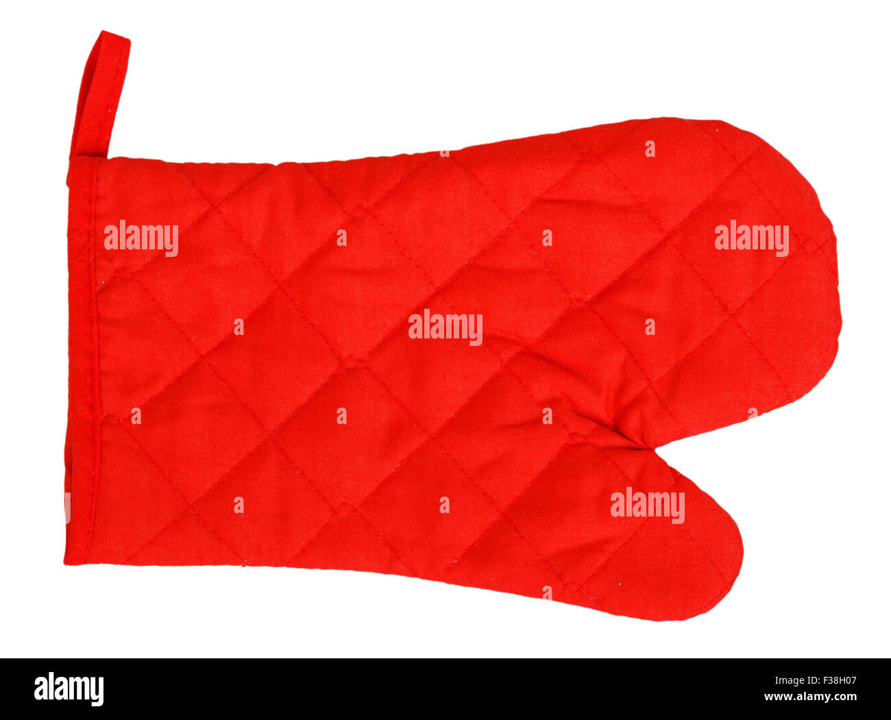 Red heat protective mitten isolated on white background Stock Photo