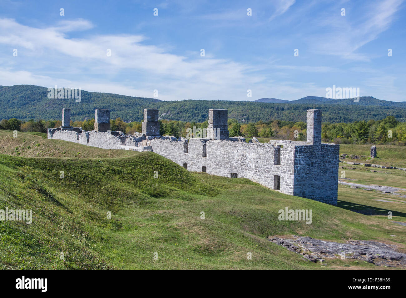 Ruins of the British fort on Lake Champlain at Crown Point New York