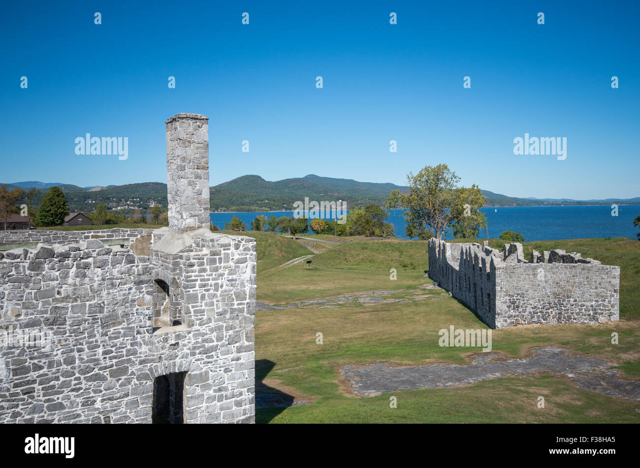 Ruins of the British fort on Lake Champlain at Crown Point New York