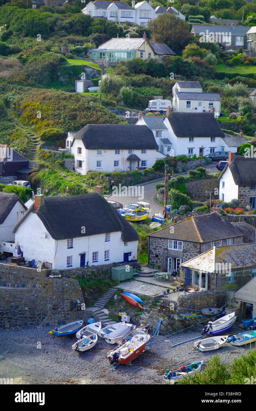 Cadgwith Village & Harbour, Lizard Peninsula, Cornwall, England, UK