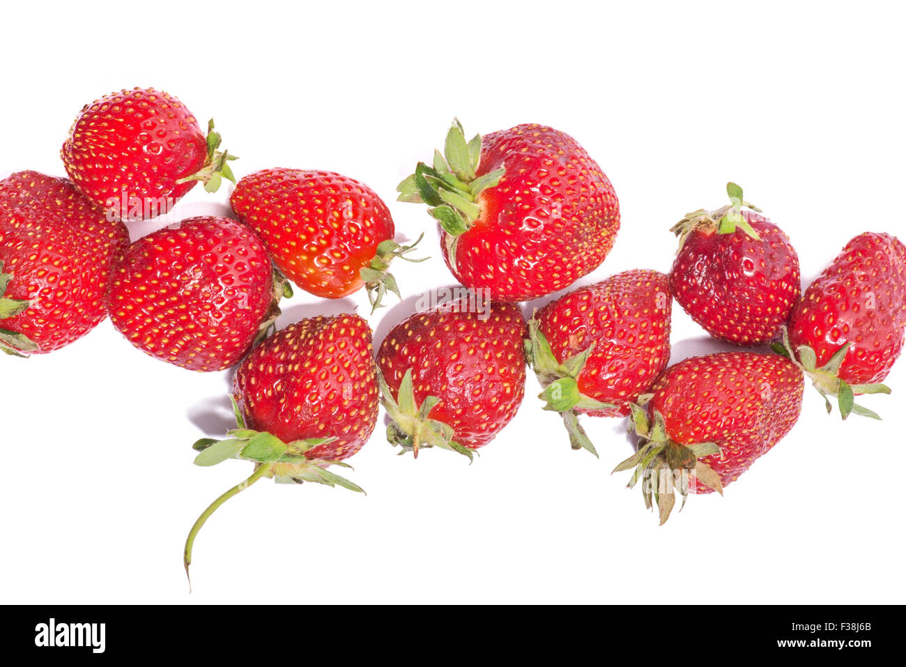 Fresh strawberries were placed on a white background Stock Photo - Alamy
