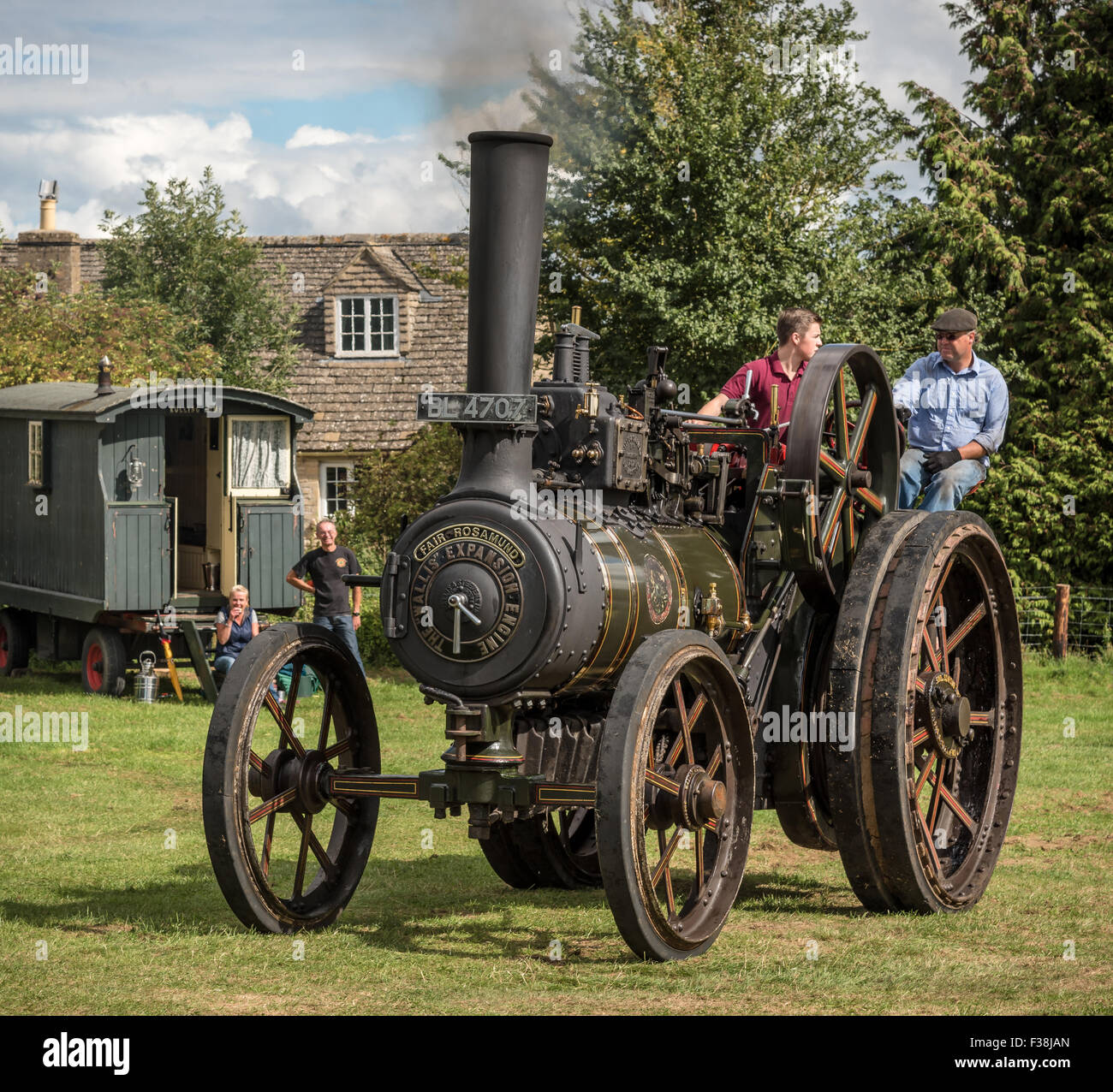 Vintage Steam Traction Locomotive Stock Photo