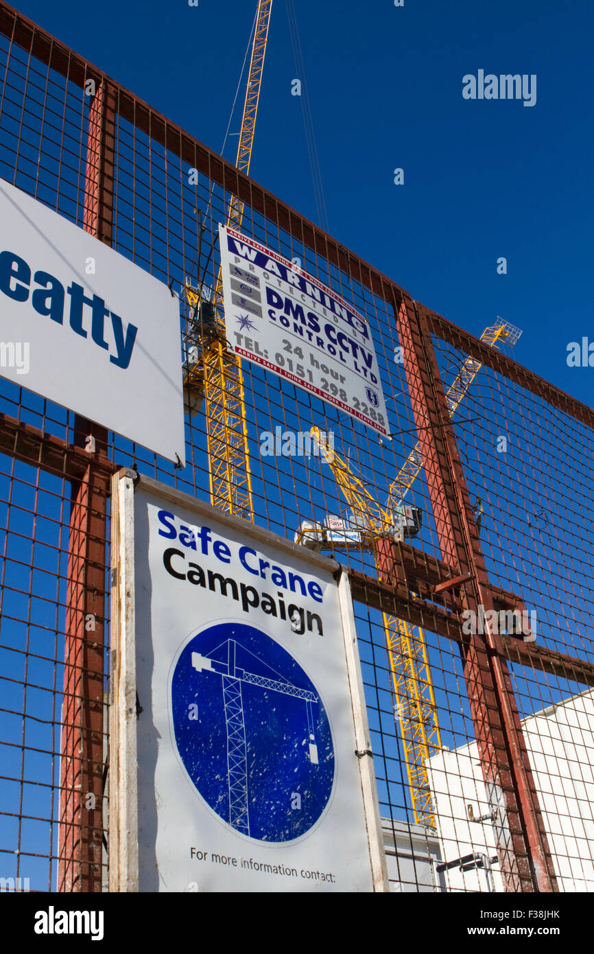 A Tower Cranes against a blue sky Balfour Beatty construction Site